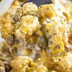 Tater Tot Hotdish is cheesy and crunchy! #tatertot #tatertots #tatertothotdish#dinner #mealplan #iambaker tater tot hotdish recipe